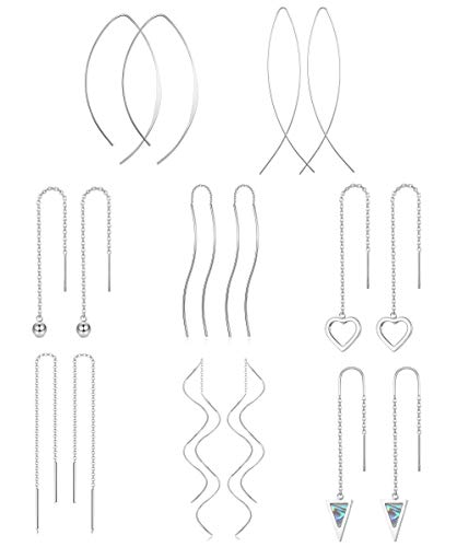 Milacolato 8Pairs Edelstahl Curved Durchzieher Ohrringe Set Damen Herz Drop Dangle Tassel Ohrring Kette Pull Through Lange Ohrringe Hängend Set Schmuck Milacolato 8Pairs Edelstahl Curved Durchzieher Ohrringe Set Damen Herz Drop Dangle Tassel Ohrring Kette Pull Through Lange Ohrringe Hängend Set Schmuck von Milacolato