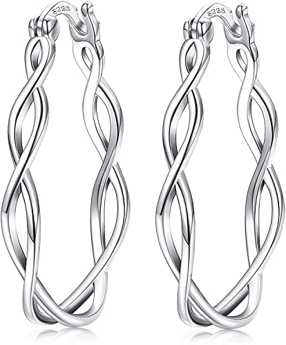 Milacolato 925 Sterling Silber Ohrringe Creolen Twist Irish Celtic Knot Ohrringe für Frauen von Milacolato