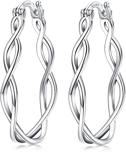 Milacolato 925 Sterling Silber Ohrringe Creolen Twist Irish Celtic Knot Ohrringe für Frauen Milacolato 925 Sterling Silber Ohrringe Creolen Twist Irish Celtic Knot Ohrringe für Frauen von Milacolato