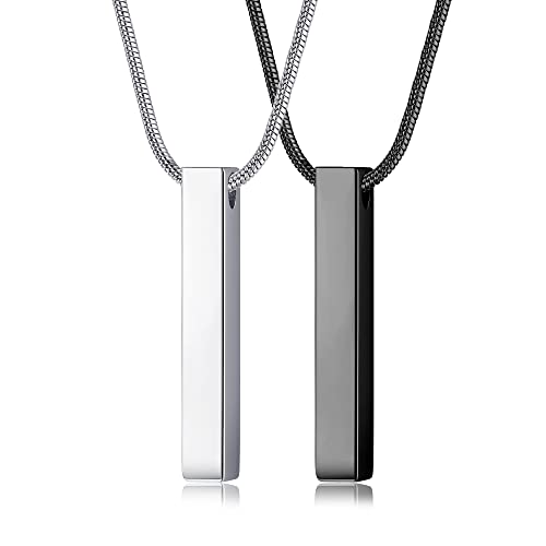 Milacolato Kette Herren Halsketten Edelstahl Bar Anhänger Halskette für Männer und Frauen Paare Halsketten 22 Zoll Schlangenkette Unisex Milacolato Kette Herren Halsketten Edelstahl Bar Anhänger Halskette für Männer und Frauen Paare Halsketten 22 Zoll Schlangenkette Unisex von Milacolato