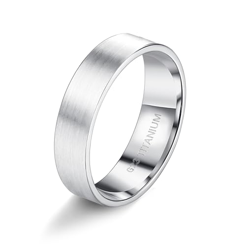 Milacolato G23 Titan Ring für Frauen Männer 5mm 6mm 7mm 8mm Matt gebürstet Plain Band Ringe hochpoliert Versprechen Aussage Verlobung Hochzeit Band Komfort Fit Größe 6-12 von Milacolato