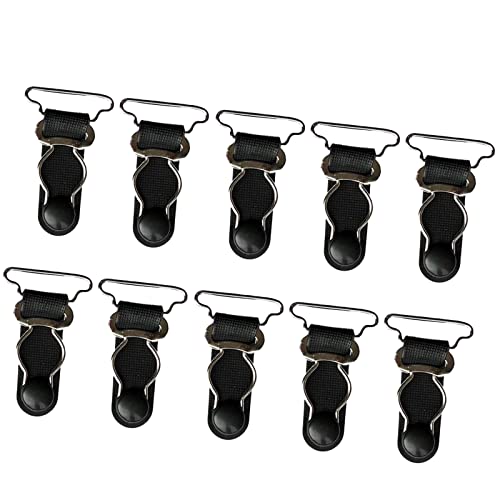 Milageto 10x Strumpfbandgürtel für Damen Metallclips Oberschenkel Hohe Strümpfe Strapsschnallen, Schwarz, 26mm von Milageto