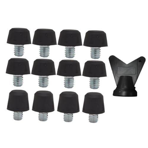Milageto 12 Stück Fußballschuh-Spikes, Fußballschuh-Spikes mit M6-Gewinde, Rugby-Schuh-Stollen, Fußballschuh-Spikes für das, Schwarz von Milageto