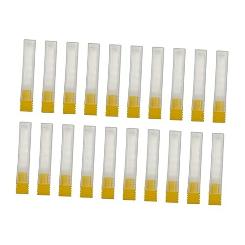 Milageto 20x Bohrerhalter Maniküre Bohrerbehälter Staubdicht, Verwendung im Nagelstudio zu Hause, Bohrer Organizer Nagelbohrer Präsentationsständer, Gelb von Milageto