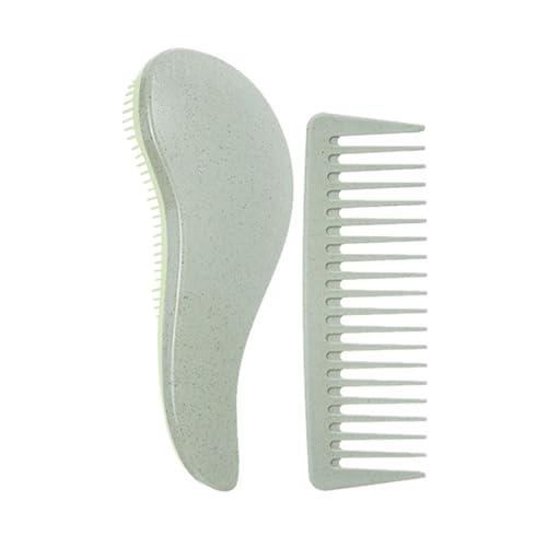 Milageto 2pcs Haar Detangler Pinsel Styling Kamm Entfernen Sie Knoten und verwickeln Haarbürsten Haarkamm Set für Mädchen Barber Shop Frauen Männer Haus zu, GrÜn von Milageto