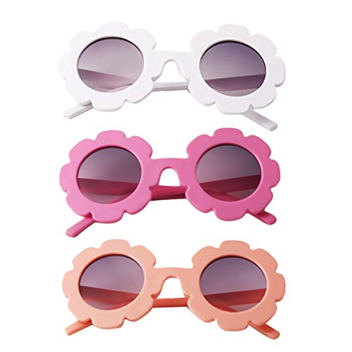 3 PACK kids Girls Nette UV400 Sonnenbrille Holiday Party Runde Brille von Milageto