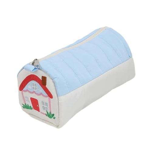 Milageto Bleistiftkoffer Mehrzweck großer Kapazitäts Bleistiftbeutel für Jugendliche präsentierte Kinder, Blau Weiß von Milageto