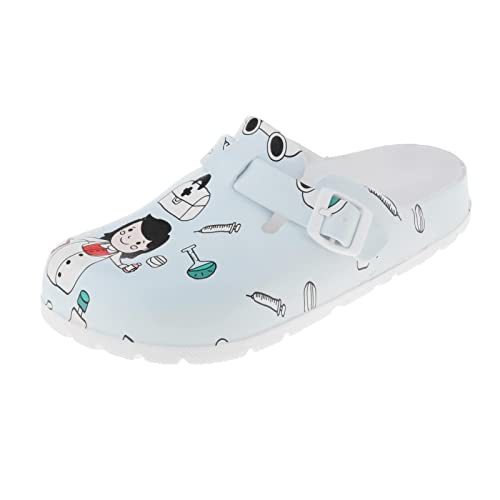 Milageto Unisex Krankenschwester Hausschuhe, Damen Herren Clogs Unisex Schuhe, Bequeme Damen Slipper Geschlossen, Krankenpflege Ärzte Sandalen Wasserdicht mit Fersenriemen für Outdoor Indoor, 36 37 von Milageto