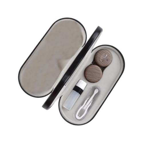 Milageto Doppelte Brillenetui-Organisation, 2-in-1-Mehrfachnutzung, platzsparende Aufbewahrungsbox für Brillen und Brillen für Schmuck, Hellbraun von Milageto