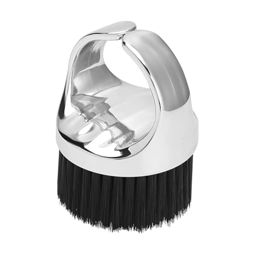 Milageto Gesichtsreinigungs-Haarbürste, Bartbürste für Männer, Reinigungswerkzeug, Nylon, weiche Friseur-Haarbürste zum Formen von Make-up, Argent von Milageto