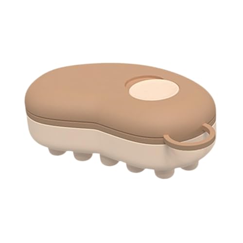 Milageto Kopfhautkamm, Kopfhautmassagegerät, kompakte Reisebürste für dünnes, dickes, lockiges Haar, Pflege-Massagegerät für Männer und Frauen, Khaki von Milageto