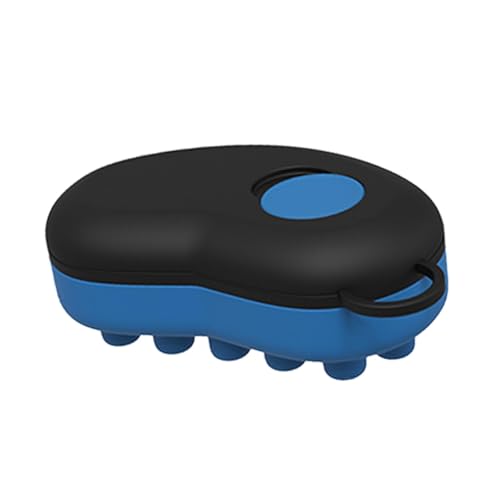 Milageto Kopfhautkamm, Kopfhautmassagegerät, kompakte Reisebürste für dünnes, dickes, lockiges Haar, Pflege-Massagegerät für Männer und Frauen, Schwarz Und Blau von Milageto