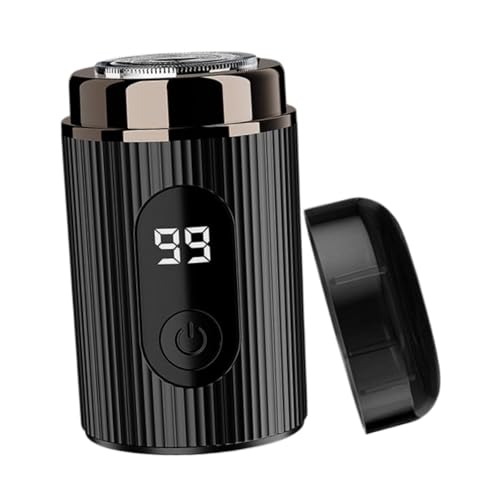 Milageto Männer elektrische Gesichtshaarentfernung entfernbare wasserdichte kompakte tragbare Gesichtsbartstrimmer für Geschäftskräfte, Schwarz von Milageto