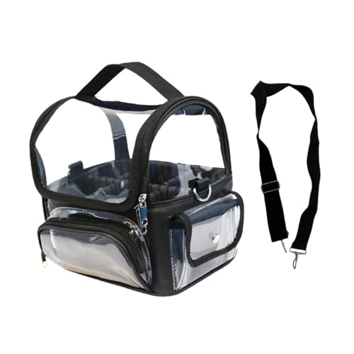 Milageto Make-up-Organizer, transparenter Make-up-Pinselhalter, wasserdichte transparente Make-up-Pinseltasche, Reise-Kosmetiktasche für Maskenbildner, Schwarz von Milageto