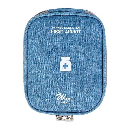 Milageto Medikamentenaufbewahrungstasche, Kinder Notfall-Medizintasche, Notfalltasche Leere Erste-Hilfe-Box Notfall-Erste-Hilfe-Sets für Camping, Blue and S von Milageto