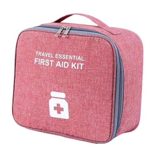 Milageto Medikamentenaufbewahrungstasche, Kinder Notfall-Medizintasche, Notfalltasche Leere Erste-Hilfe-Box Notfall-Erste-Hilfe-Sets für Camping, Wine Red and L von Milageto