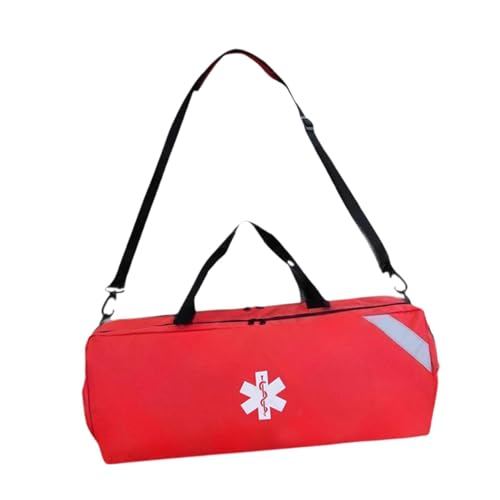 Milageto Notfall-Schultertasche, Notfall-Ausrüstungstasche, Umhängetasche, Tasche mit Griff, Tragetasche, Organizer für Camping, Angeln, Rot von Milageto
