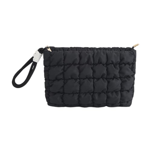 Milageto Reise-Make-up-Tasche, Reise-Kulturtasche, gepolstertes Zubehör für Geldbörsen mit Reißverschluss, praktische Make-up-Tasche, Organizer-Etui, Schwarz von Milageto