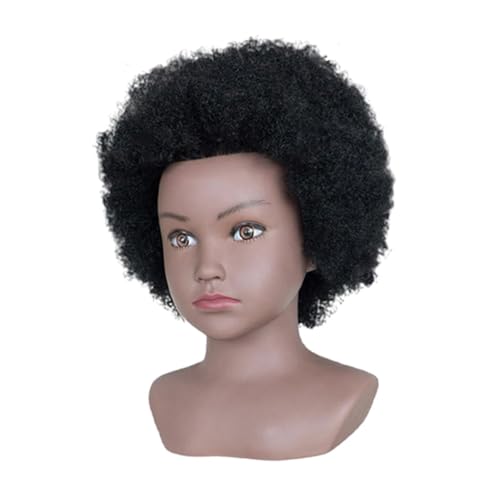 Milageto Schaufensterpuppenkopf mit Haaren, Manikin-Kopf, Weave-Salon-Requisite mit Ständer, Perückenkopf, Ständer für Kopf, Haarstyling, Friseur-Display, Mädchen von Milageto
