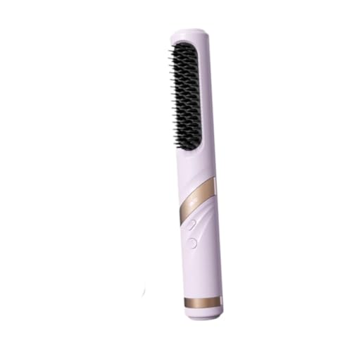 Milageto Schnurloses Haar Glätterer Pinsel Haarstyling Pinsel Styling Tool USB Ladung Elektrisch heißer Kamm Travel Curler für Frauen Geschenk, Violett von Milageto