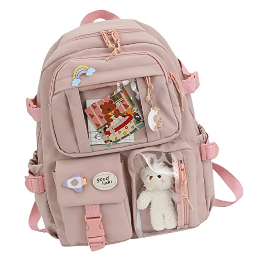 Milageto Süße Frauen Rucksäcke Diebstahlsichere Bücherpackung mit Schultaschen Daypack Rucksack für Teens Book Student Female, ROSA von Milageto