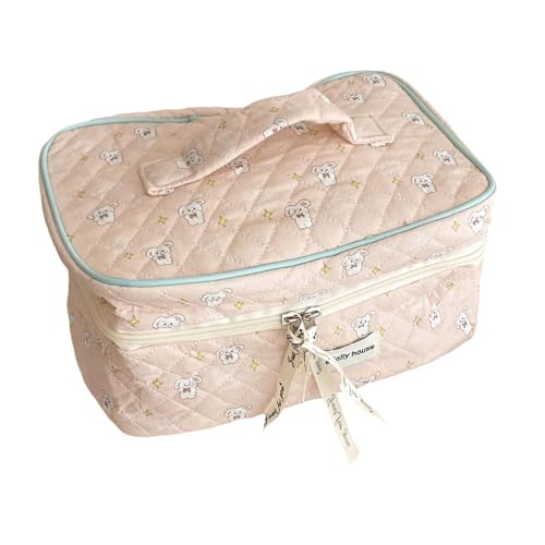Milageto Süße Make-up-Tasche, Reise-Kosmetik-Organizer für Frauen und Mädchen, Reißverschluss, Mehrzweck-Make-up-Organizer, Kosmetiktasche für Wohnheim und, Rosa von Milageto