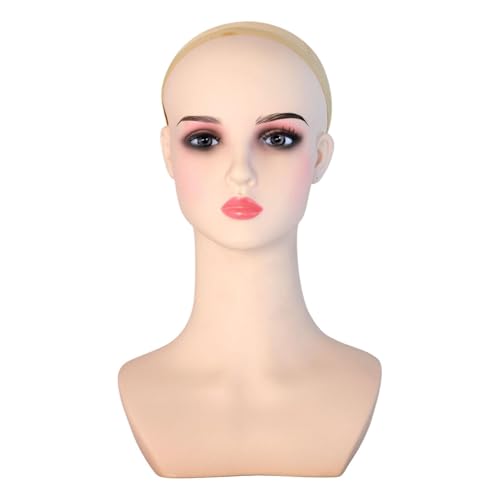Milageto Weiblicher Mannequinkopf, Hutständer, Displayhalter, elegant, für Damen, stabiler Tischständer für Perücken, für Schals, Business, Zuhause Milageto Weiblicher Mannequinkopf, Hutständer, Displayhalter, elegant, für Damen, stabiler Tischständer für Perücken, für Schals, Business, Zuhause von Milageto