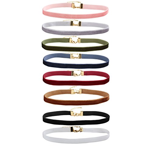 MILAKOO Velvet Choker Halskette Set Für Frauen Mädchen Gothic Tattoo Spitze Schwarz Choker 8 STÜCKE von MILAKOO