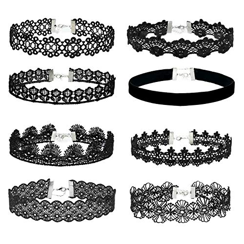 MILAKOO samt Kropfband Damen Schwarze Lace Velvet Choker Spitze Halskette für Frauen Mädchen von MILAKOO