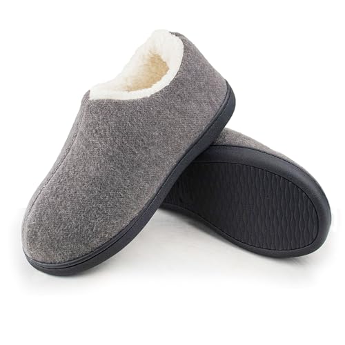 Damen Herren Warme geschlossene Rückseite Haus Schuhe mit warmem Fleece Futter, Wolle Filz Memory Foam Hausschuhe Anti-Rutsch Indoor Outdoor von Milaloko