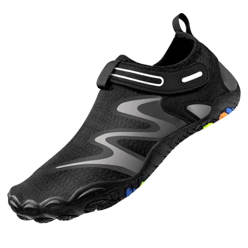 Frauen Männer Wasser Sport Schuhe Barfuß Strand Schwimmen Pool Schuhe Quick Dry Aqua Socken Anti-Rutsch Surf Tauchen Yoga Schuhe, Schwarz, 45 Frauen Männer Wasser Sport Schuhe Barfuß Strand Schwimmen Pool Schuhe Quick Dry Aqua Socken Anti-Rutsch Surf Tauchen Yoga Schuhe, Schwarz, 45 von Milaloko