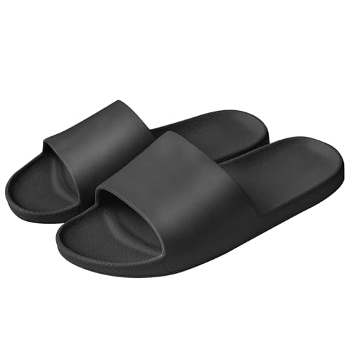 Frauen Männer Dusche Hausschuhe Badezimmer Sandalen rutschfeste Strand Pool Indoor Outdoor Haus Hausschuhe, Schwarz, 40-41 von Milaloko