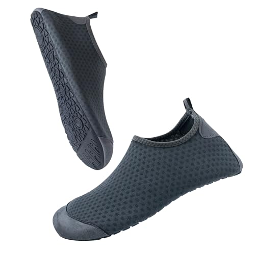 Wasser Schuhe Strandschuhe Herren Damen Leichte Barfuß Aqua Schuhe Schnell Trocken Atmungsaktive Surf Tauchen Swim Schuhe, Grau, 38-39 von Milaloko