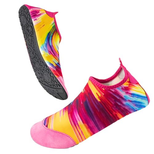 Wasser Schuhe Strandschuhe Herren Damen Leichte Barfuß Aqua Schuhe Schnell Trocken Atmungsaktive Surf Tauchen Swim Schuhe, Rosa, 40-41 von Milaloko