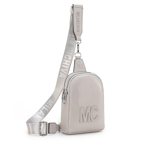 Milan Chiva Umhängetasche für Damen, kleine Umhängetasche, Sommer-Bauchtasche für Mädchen, A-light Grey, Small von Milan Chiva