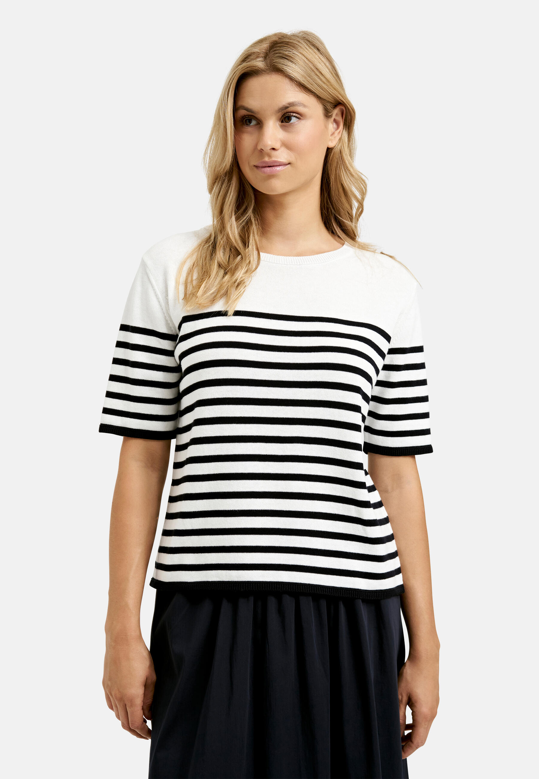 Milano Italy - 1/2 sleeve Pullover with roundneck + normal fit offwhite print - Gr. - XXL von Milano Italy