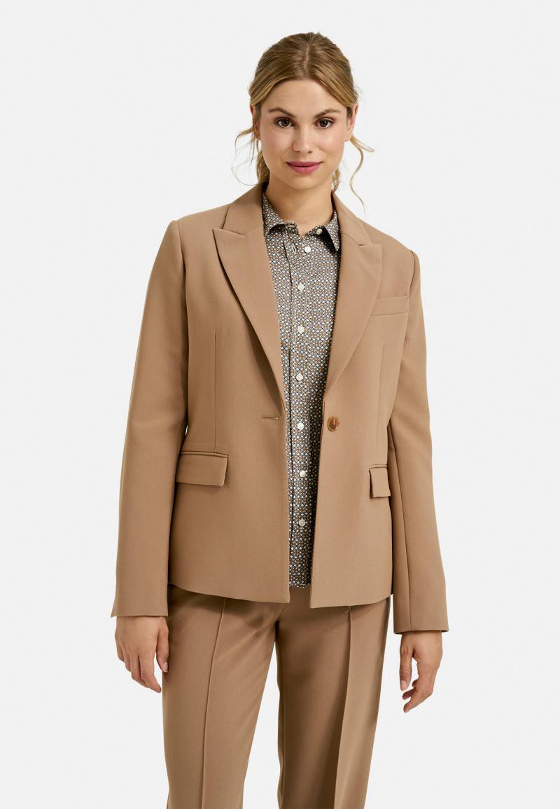 Milano Italy - Blazer w collar+lapel, flap pockets,1/1 sleeves camel - Gr. - 34 von Milano Italy