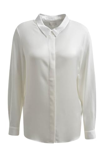 Milano Italy Blouse with Collar, Placket and 1/1 Offwhite - 44 von Milano Italy