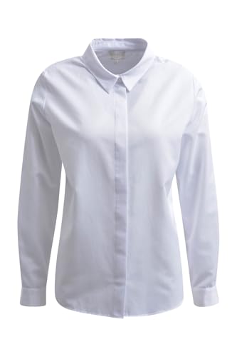 Milano Italy Blouse with Collar, Placket and 1/1 White - 46 von Milano Italy