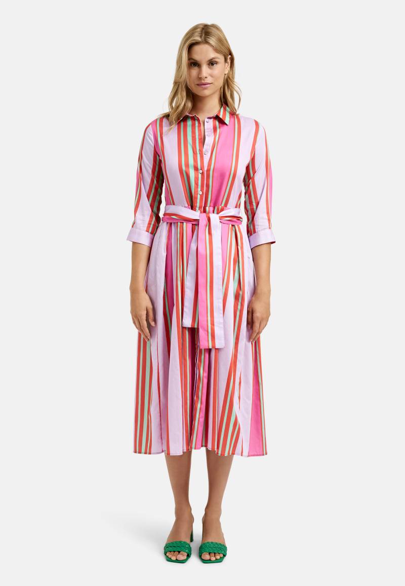 Milano Italy - Dress with collar, placket, 3/4 sleeves, wide skirt and belt poppy print - Gr. - 36 von Milano Italy