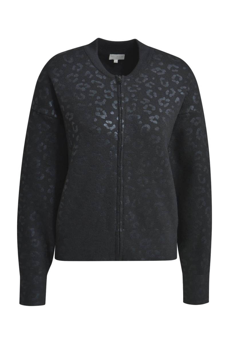 Milano Italy - Knitted Blouson with zipper and 1/1 sleeves black print - Gr. - M von Milano Italy