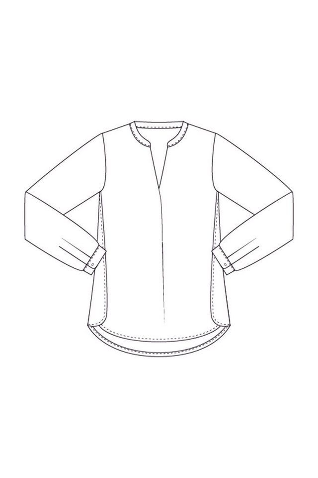 Milano Italy Kurzarmbluse Blouse with V-Neck and pleat at cf von Milano Italy