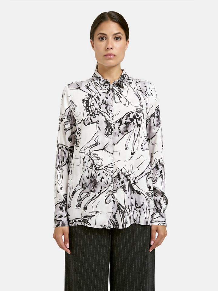 Milano Italy Langarmbluse mit Kellerfalte im Rücken von Milano Italy