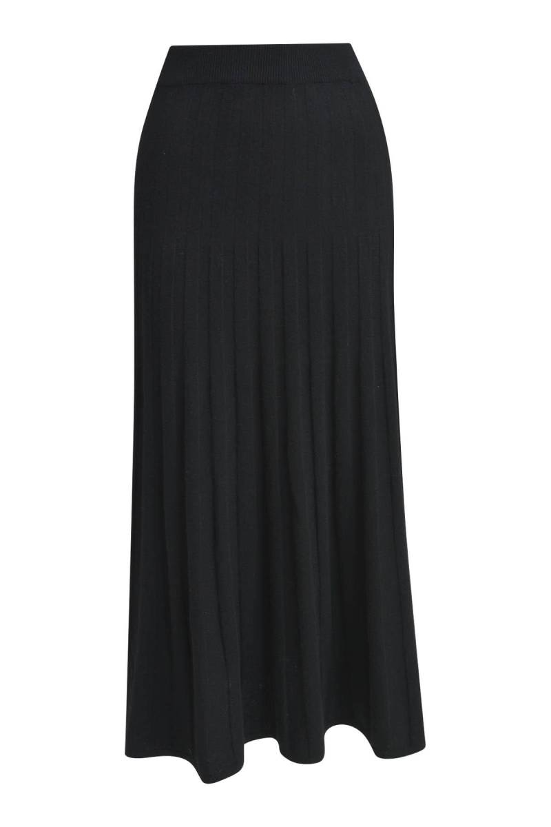 Milano Italy - Normal fitted Skirt with knitted pleats black - Gr. - L von Milano Italy