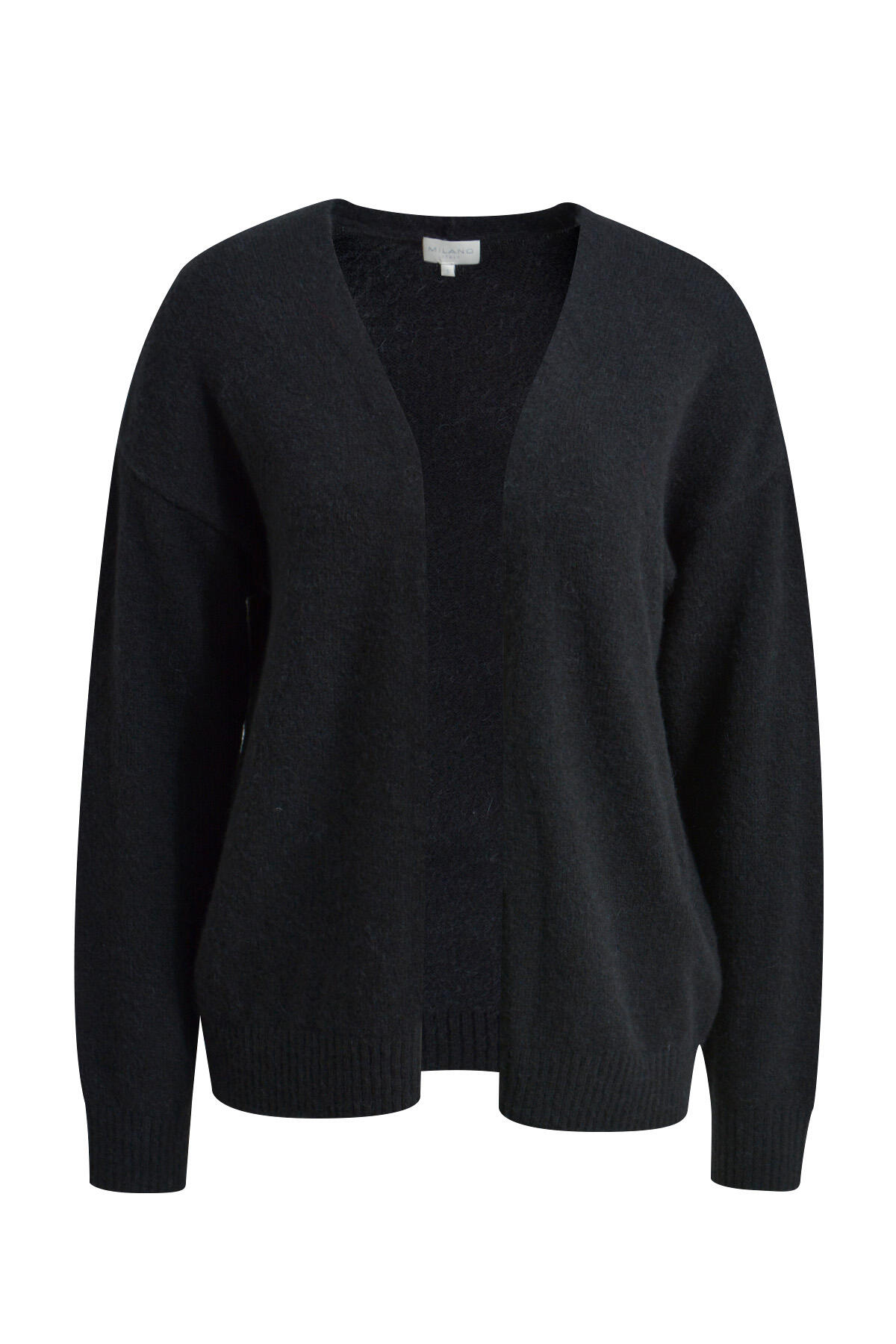 Milano Italy - Open Cardigan with oversized shoulders and 1/1 sleeves black - Gr. - M von Milano Italy