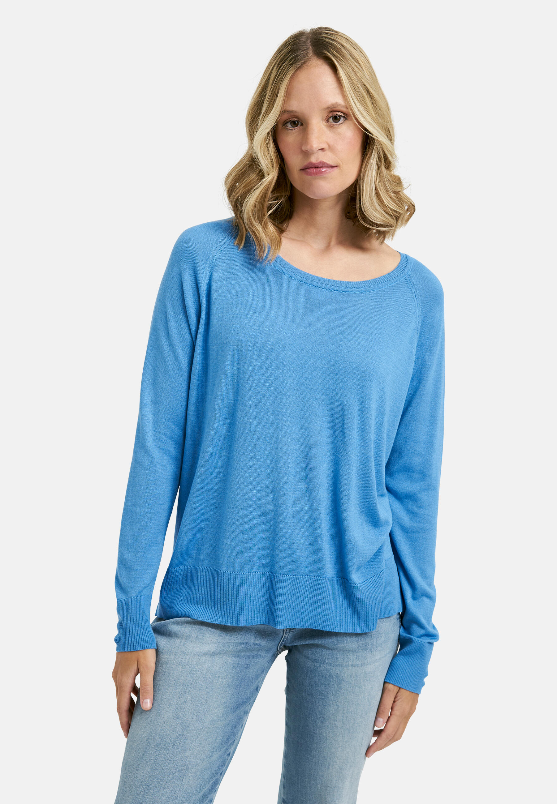 Milano Italy - Pullover with roundneck and raglan 1/1 sleeves santorini - Gr. - M von Milano Italy