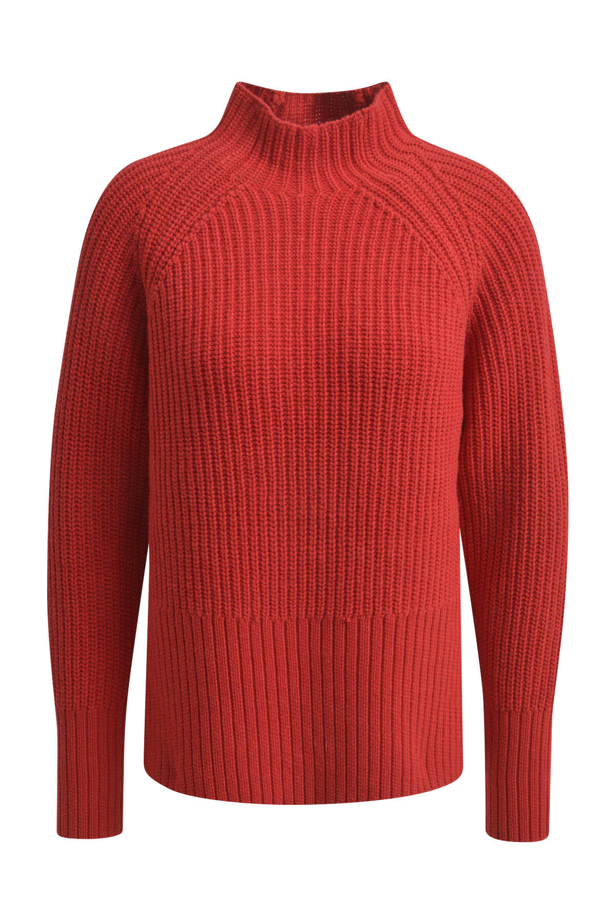 Milano Italy - Ribbed Pullover w turtleneck, 1/1 raglan sleeves ruby - Gr. - S von Milano Italy