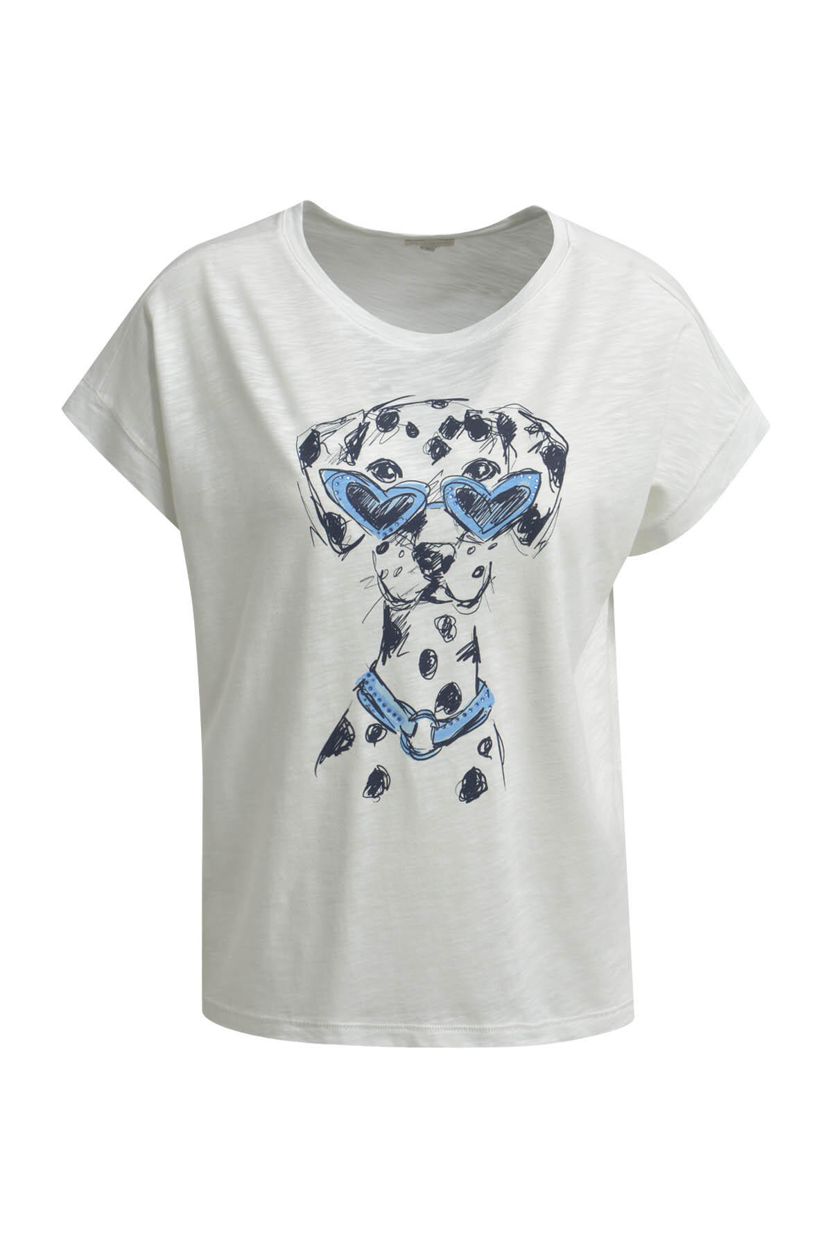 Milano Italy - Shirt w roundneck + oversized shoulder offwhite - Gr. - M von Milano Italy