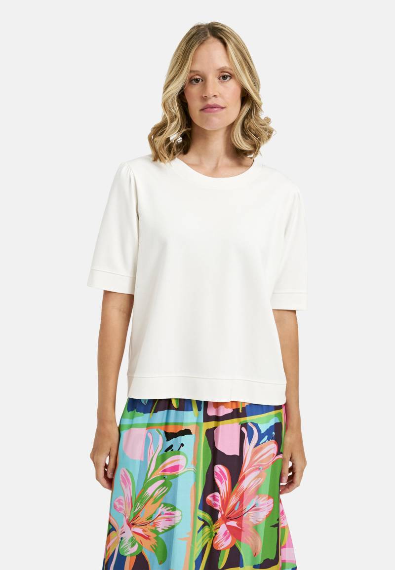 Milano Italy - Sweatshirt w roundneck and short puff sleeves offwhite - Gr. - L von Milano Italy