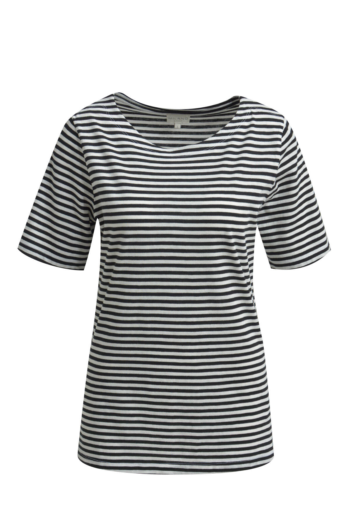 Milano Italy - T-Shirt w boat neckline black print - Gr. - XL von Milano Italy